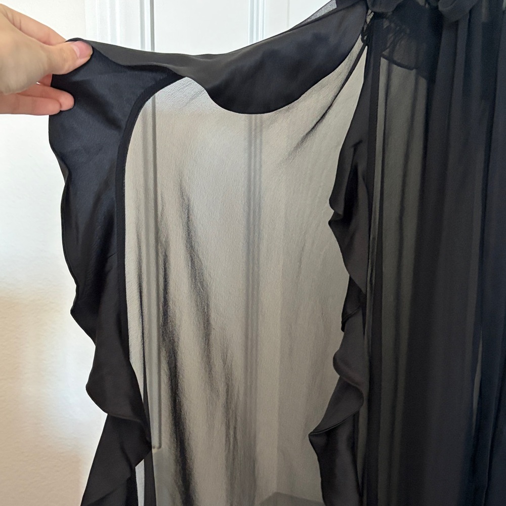 Victoria's Secret Black Lace Trim Robe - Picture 7 of 12